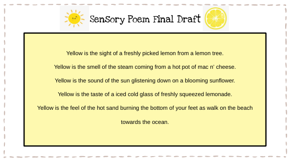 curleyqanda's tweet photo. More sensory poem fun in Creative Writing! 

Students created colorful sensory poems using metaphors! https://t.co/KdqPPrN3vh