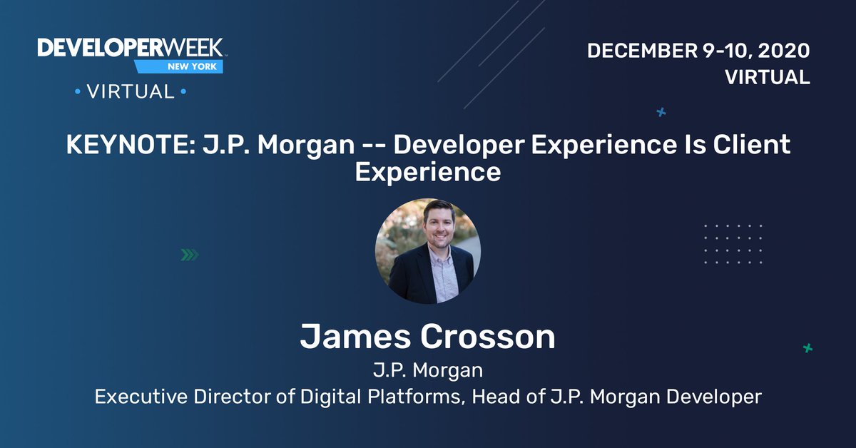 Check out "KEYNOTE: J.P. Morgan -- Developer Experience Is Client Experience" featuring James Crosson

Check it out:
emamo.com/event/develope… on <a href="/emamo/">emamo</a> #DEVWEEKNYC