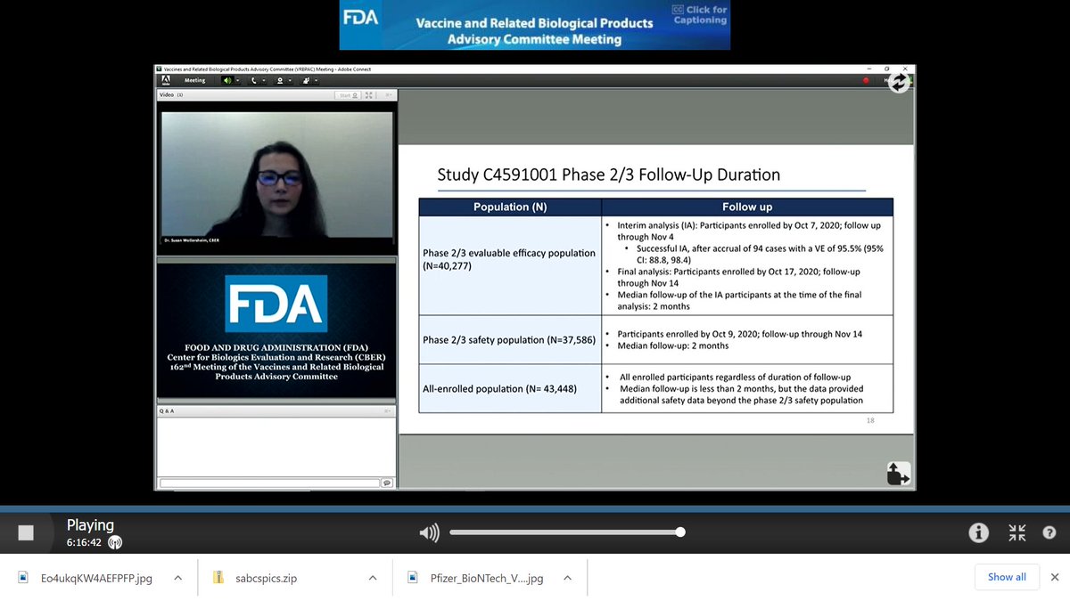 4/ FDA Vaccine Review - Pfizer / BioNTech: Statistical considerations, various patient populations, follow-up duration (median 2 months) & monitoring of vaccine-induced respiratory illnesses: