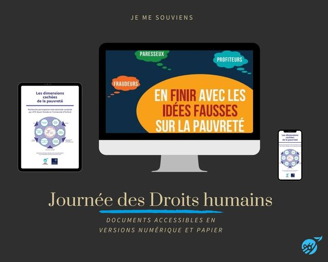 ATDCanada's tweet photo. À l'occasion de la journée des droits humains, nous vous proposons quelques ressources à lire et à partager:
Notre manuel, en finir avec les idées fausses: https://t.co/gVtwWEizM1
Et notre recherche sur les dimensions cachées de la pauvreté: https://t.co/iaE0pzGY4b https://t.co/iaueXLe2cg