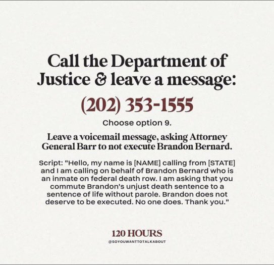  https://www.change.org/p/president-of-the-united-states-brandon-bernard-was-given-an-execution-date-for-december-10th-in-terre-haute-indiana