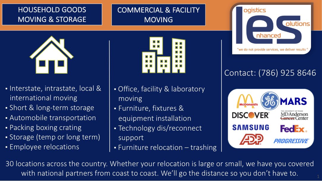 305_Realtors's tweet image. Coast to Coast Domestic Logistics Solutions | Moving &amp;amp; Storage | Packing Transport Delivery | Nationwide Coverage 🚚✈️🚢 📦 🇺🇸 Logistics Enhanced Solutions ☎️ +1 (786) 925 8646 lescentral.com
#domesticlogistics #movingstorage #employeerelocation #relocation #moving