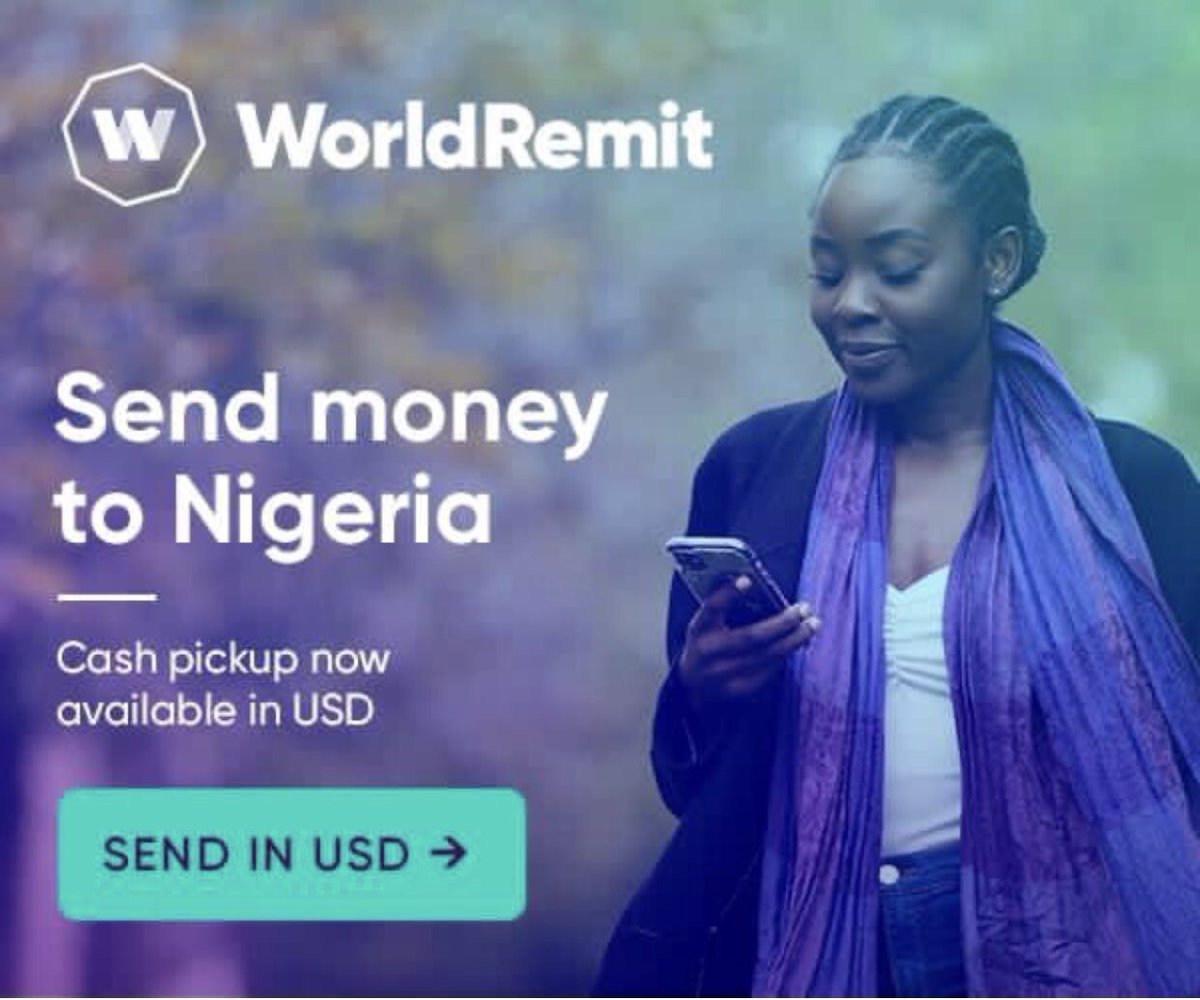 Sophy_Yah's tweet photo. WorldRemit is the first digital service to offer you the option of sending money for cash pickup in USD in Nigeria. 🇳🇬 https://t.co/NuoUdoSc2x #worldremit #MoneyTransfer #dollars #Nigeria #africa https://t.co/tZS8A2tPpS