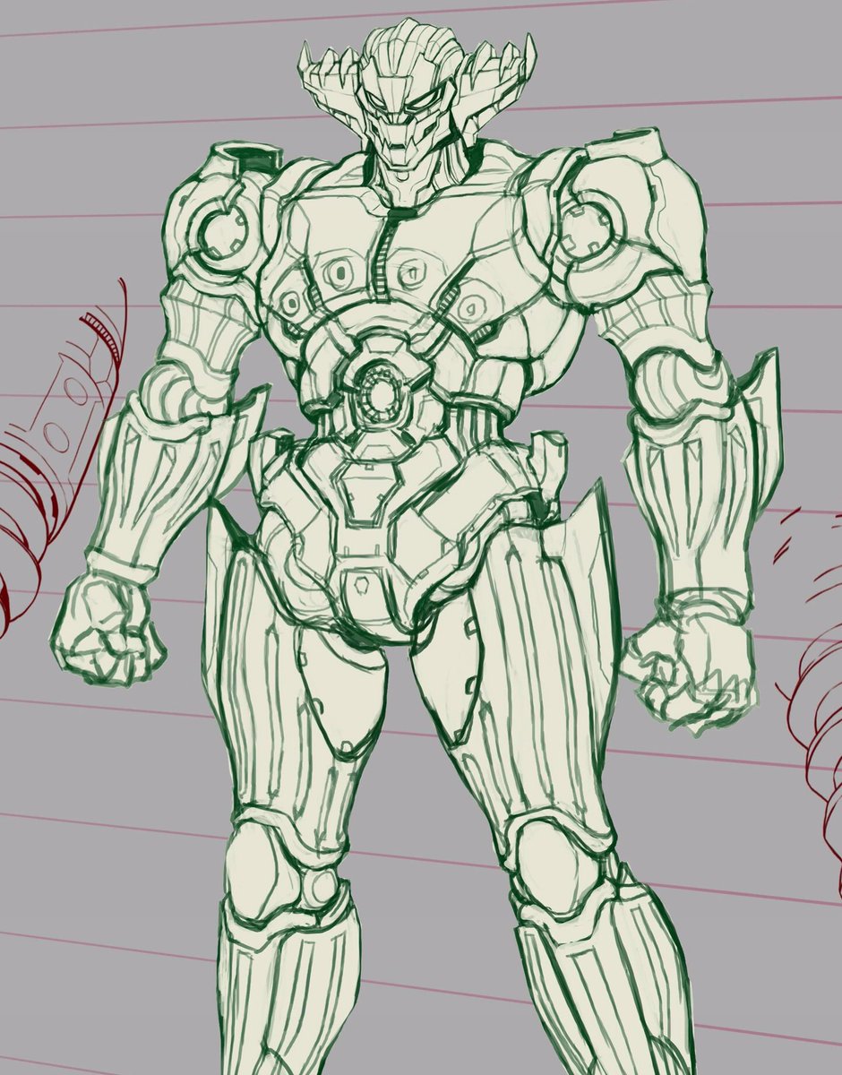 前田ヒロユキ 鋼鉄ジーグのアレンジデザインのスケッチが出来た 今回 顔のデザイン 自分でも気に入ってます これから あちこちバランス調整して 清書したいと思います Love 豪 鋼鉄ジーグ スーパーロボット アレンジデザイン 永井豪 Jeeg
