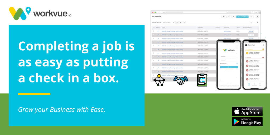 WorkVue's tweet photo. Stay on top of all your jobs by generating work schedules, updating work requests and tracking work progression all in one app! Check out our list of features here: https://t.co/yjuUOviYhx

#workvue #fieldservicemanagementsoftware #SaaS #endtoendsolutions #jobmanagementsoftware https://t.co/XR5IEl30KR