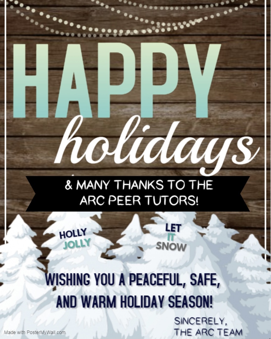Thank you to our hard working tutors for a great semester. 

We hope everyone has a lovely holiday break!! ❄️☃️