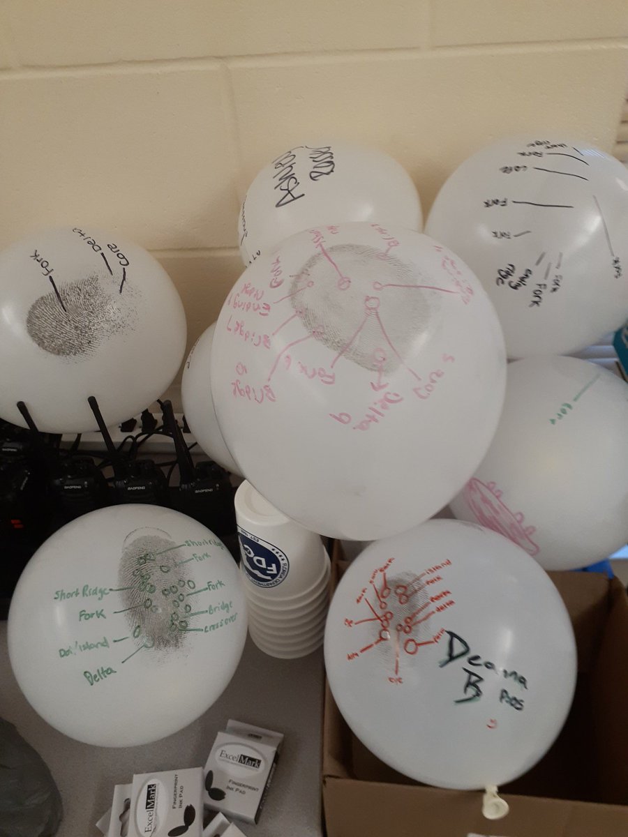 CJ1UHSTITANS's tweet photo. Ridgeology in CJ 3 went well. Balloon art for forensic science. #reallifelearning #cterules @VolusiaCTE @DeputyDye @kc712 @Mrs_Peel_UHS https://t.co/OYVmDaUmi1