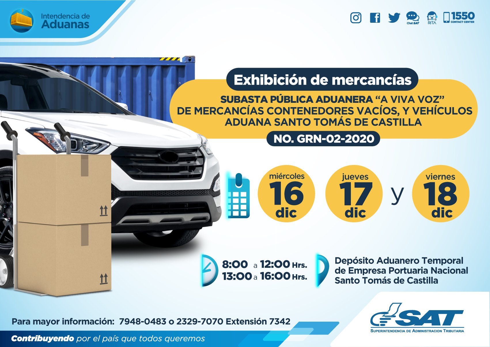 SAT Guatemala on Twitter "La siguiente subasta pública aduanera se