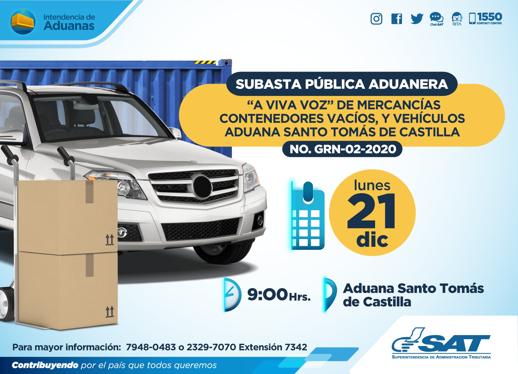 SAT Guatemala on Twitter "La siguiente subasta pública aduanera se