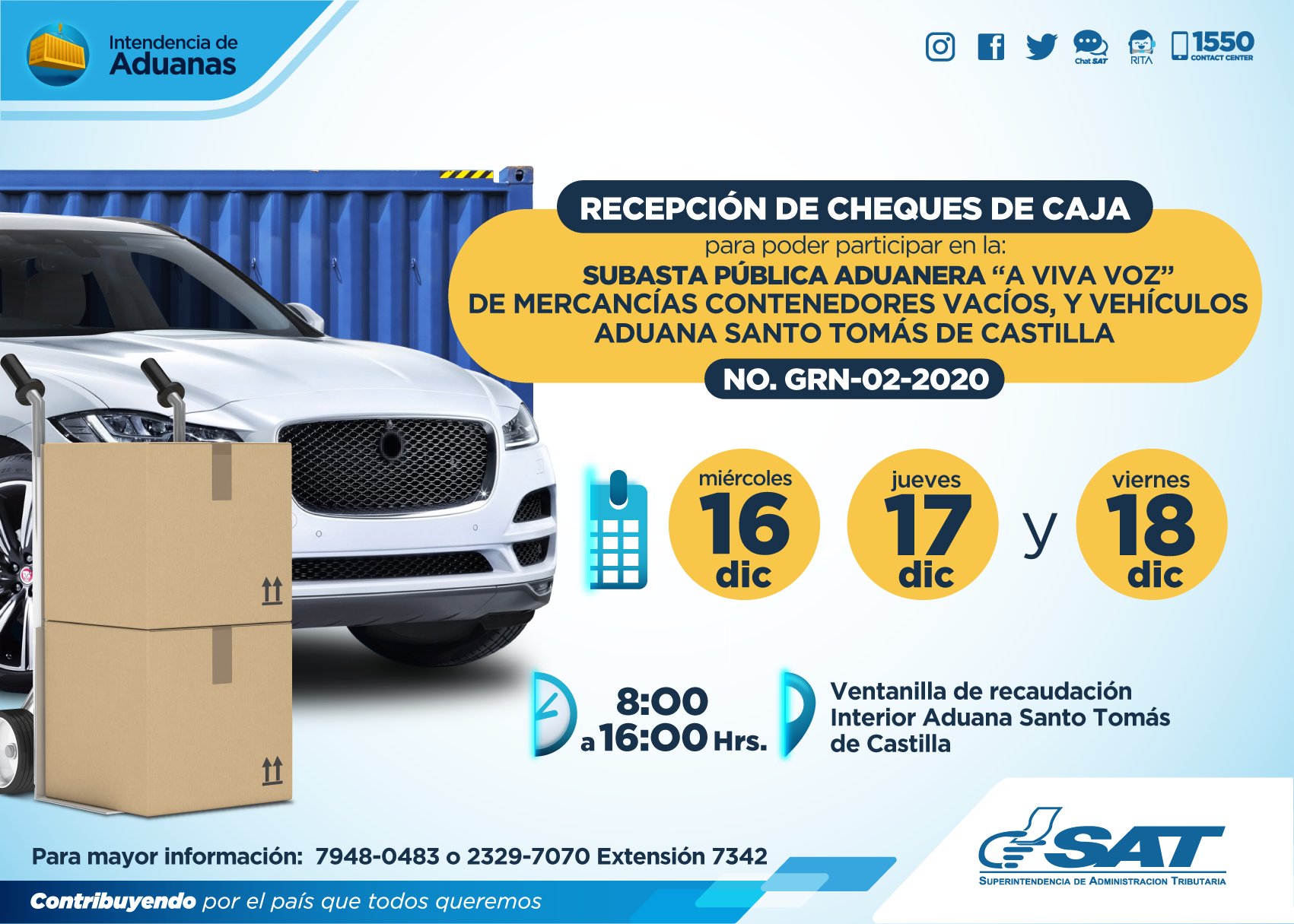 SAT Guatemala on Twitter "La siguiente subasta pública aduanera se