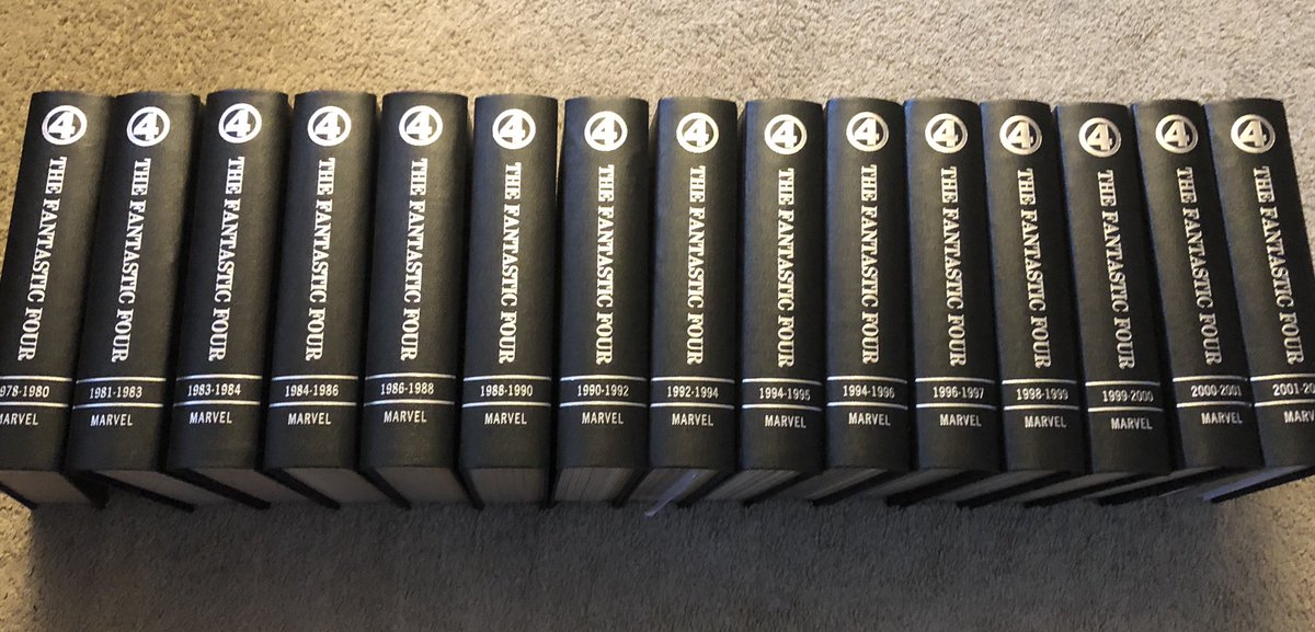 Wow, talk about four-tuitous! The same say Marvel Studios announces their new  #FantasticFour flick I get my latest batch of bound comics: 15 volumes of FF spanning 14 years. Byrne, Simonson, DeFalco, Claremont, it’s all here, plus a whole bunch more!