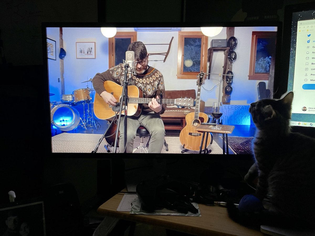 chrisnitchie's tweet photo. Luna is a ⁦@colinmeloy⁩ fan. https://t.co/lX50Ifh7a0