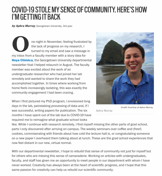 aphra_v_murray's tweet photo. Massive thank you to @l_wang_cen for making my first time working with an editor so supportive and enjoyable. Hoping to do more writing in the future, but for now I am very happy to share my work with you all! ☺️ #scicomm https://t.co/tOUjX29CSq