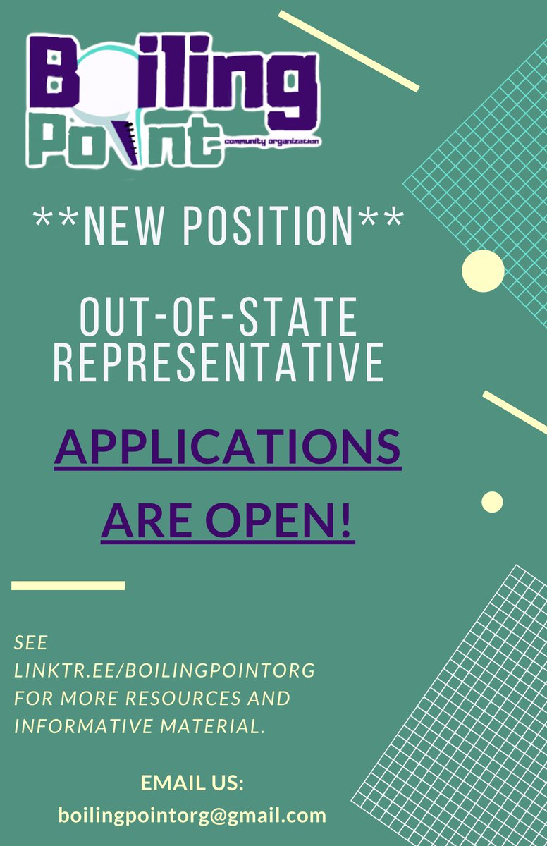 BoilingPointOrg's tweet photo. BPO is so excited to announce the new Out-Of-State Rep. position!

This remote position is for out of state individuals who would like to get involved in the local organizing efforts in OK

Position descriptions for the OSR and more are found within the LINK IN BIO

APPLY NOW! https://t.co/FhK3fP8TuS