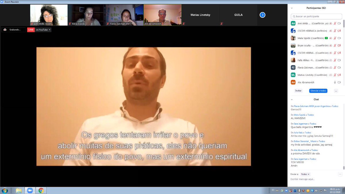 Brasil, Peru, Costa Rica, Venezuela y Argentina unidos para celebrar Januka a lo grande. Juegos, mensajes, participación de la juventud y música con el trío musical klezmer Linetzky. Jag sameaj.