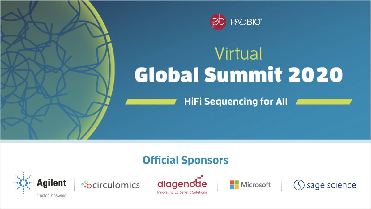 PacBio's tweet photo. Missed our #PacBioSummit? Talks are now on-demand for you: https://t.co/3M130bKNPQ A huge thanks to the entire #SMRTSequencing community who joined us during the event & our wonderful sponsors @Agilent @circulomics @Diagenode @MSFTGenomics @SageSci
#FutureIsHiFi https://t.co/Rj0P5mj2Wz