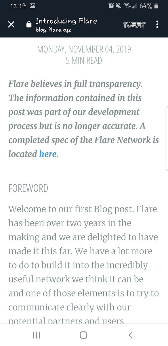 jennifer_rolson's tweet photo. @THEONE74910858 "Flare believes in full transparency. The information contained in this post WAS part of our development process but is no longer accurate." I am unable to move forward to understand why.  Can you please provide why? 12-12
@FlareNetworks @Ripple 

Ask why! https://t.co/AkV6W4n13L
