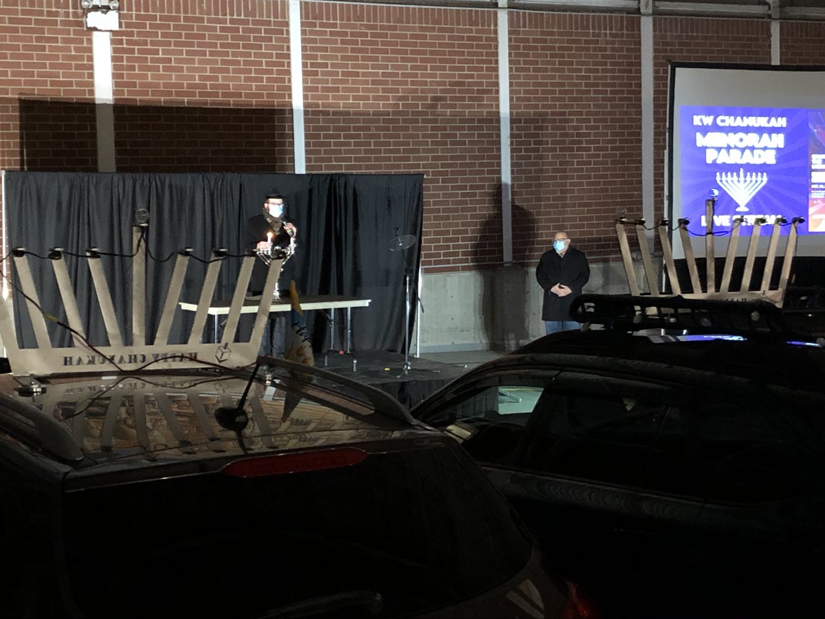 ShirleyLevene's tweet photo. Thank you to @JewishWaterloo and @berryonline for kick-starting our Hanukkah festivities. #firstcandle #Parade #Kitchenermarket https://t.co/rKeUSdQYod