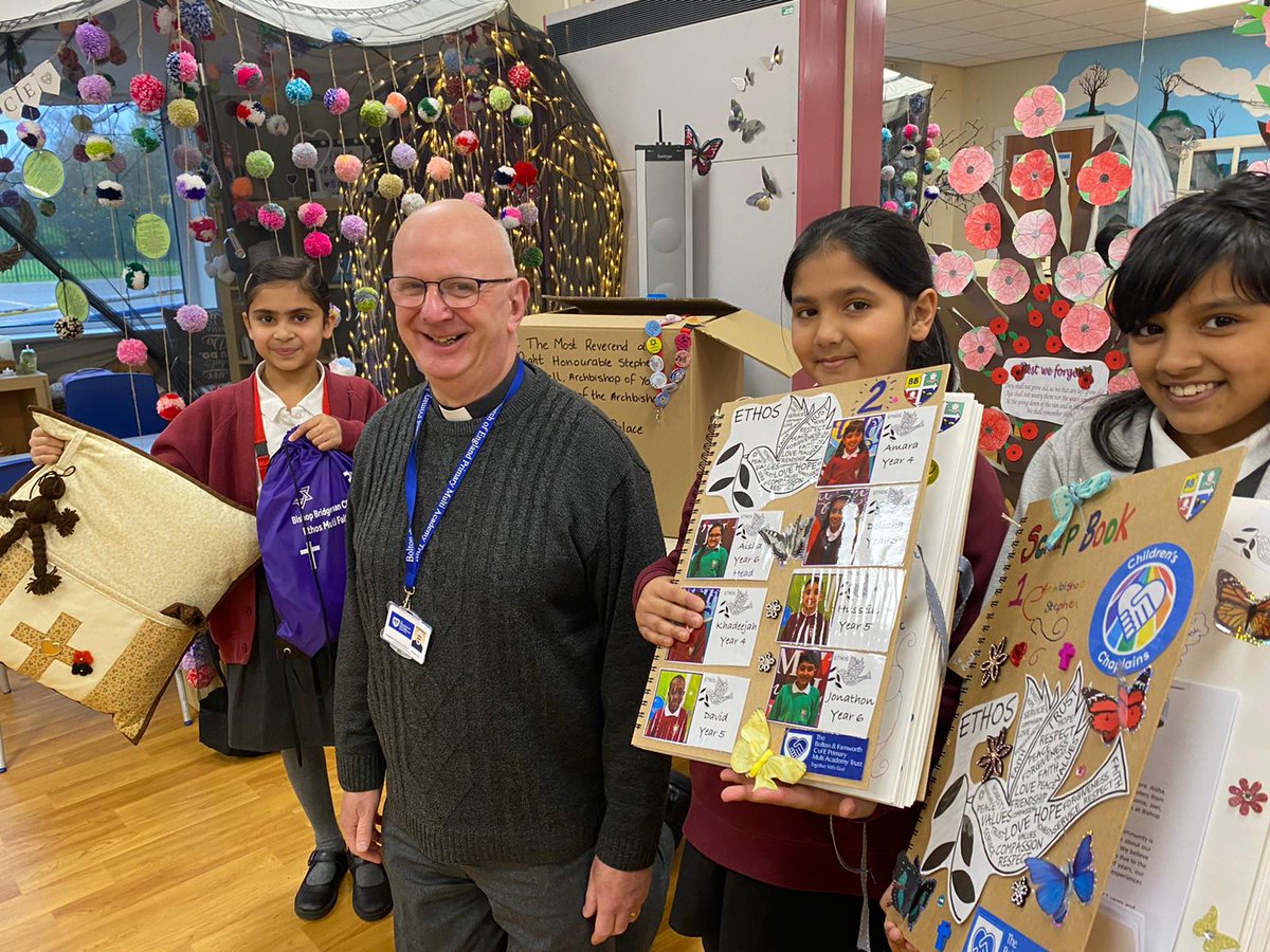 StPeterBolton's tweet photo. Some members of Bishop Bridgeman School Ethos Group have made scrapbooks and collected lots of things to tell the story of Ethos.  They're sending them as a gift to @CottrellStephen @BishMiddleton @deb63smith https://t.co/JBbPbWBg18