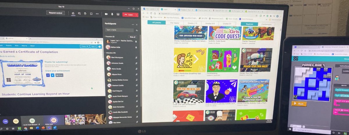 SAguirre_RES's tweet image. Buffalo Scholars in Ms. Lopez&apos;s class continue with #HourOfCode2020 Exposing our kids to computer science is important!👩🏻‍💻#TeamSISD #21stCenturyBuffs @codeorg