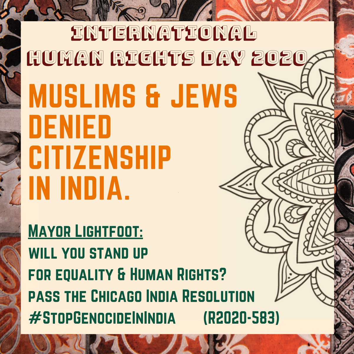 cairchicago's tweet photo. #ChicagoIndiaResolution
#InternationalHumanRightsDay
#StopGenocideInIndia
@ChicagosMayor
@LoriLightfoot
@6wardchicago
@JamesCappleman https://t.co/Qy5W9k9a6t