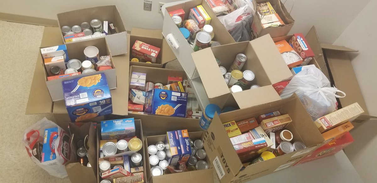 Special shout out to Joe Collins for the great idea to do a building wide food drive. Drop off was today. Helping Harvest appreciated it all.  <a href="/collinsjclasses/">Joseph Collins</a> @HelpingHarvest1