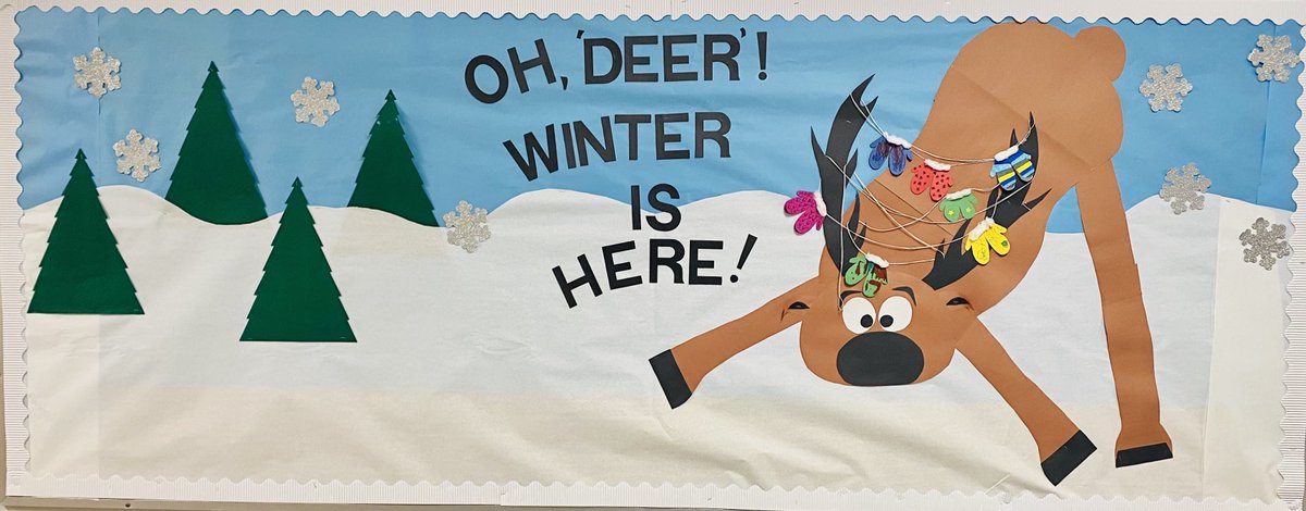 Our new bulletin board!  I think we can all relate to that feeling of skating on thin ice, trying to stay upright!  But we ARE doing it, crossed-eyed, wobbly, and all!!!  ⁦<a href="/WindsorWildcats/">WindsorWildcats</a>⁩ ⁦<a href="/stodola25/">Rose Stodola</a>⁩ #ohdeer