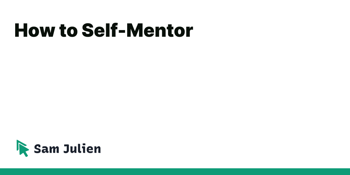 A lot of people will tell you "You don't need a mentor!" but won't actually tell you *how* you can effectively self-mentor.Let's talk about why we want a mentor and how to crowdsource mentorship. First, why do we want a mentor?