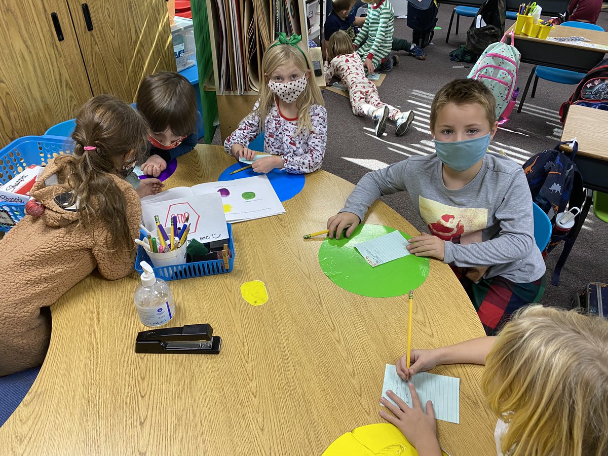 First graders digging deeper in order to capture the heart of One by Kathryn Otoshi. #noplaceforhate #DelMarHeights #funinfirst #MrsC