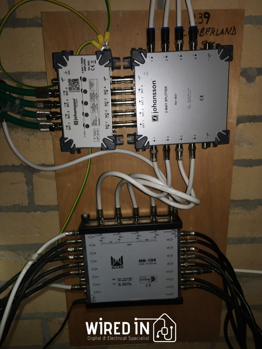 wiredinltd's tweet image. Supplied and Fitted

*JOHANSSON 5 lines, 2 way splitter / 4x SAT + 1x TERR
*JOHANSSON 4x SAT &amp;amp; 1x TERR Line Amplifier
*Alcad MB-104 5x16 multiswitch