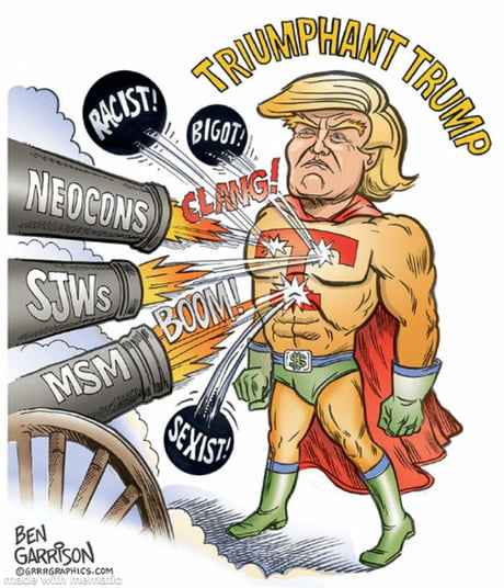 The pro-Trump world is a cult. It is a bubble. It is the safest of all safe spaces, detached from reality. They see Trump as Ben Garrison sees him.No "liberal bubble" is as insular as the Trump bubble. They've completely cut themselves off from the fact-based world.