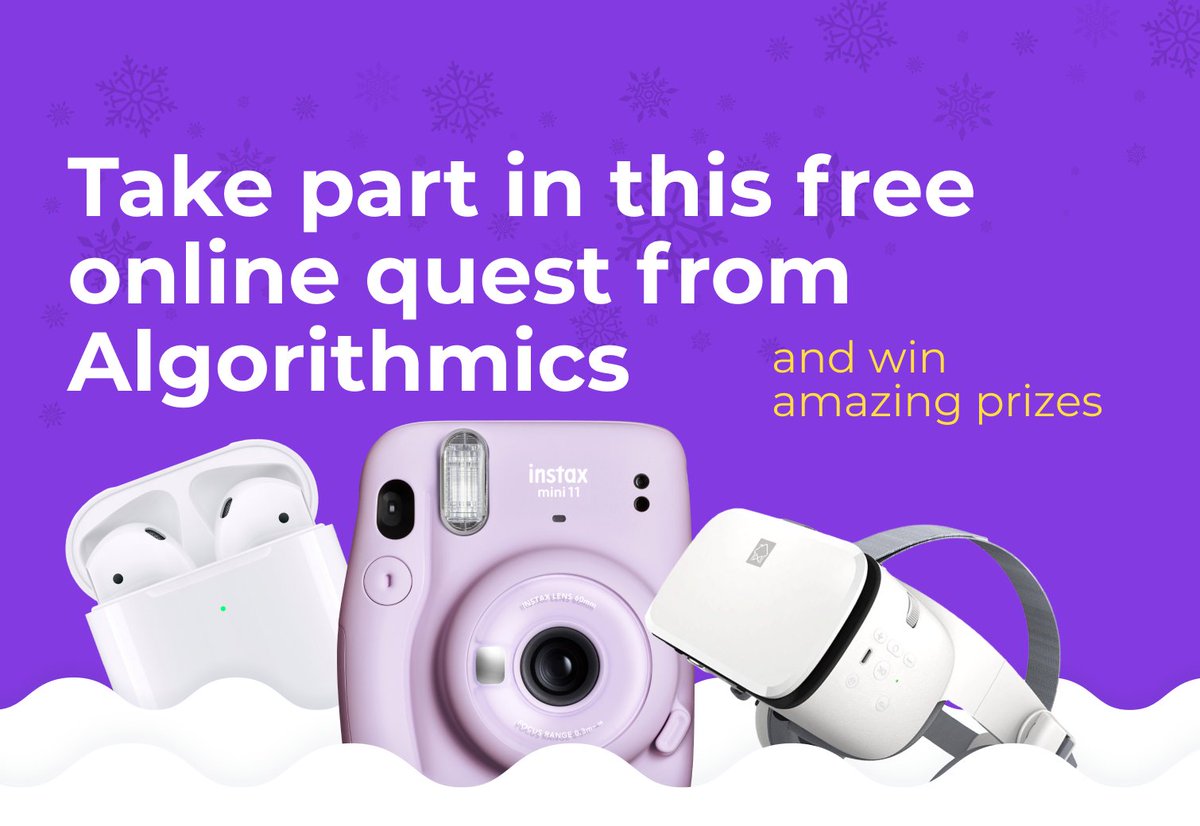AlgorithmicsON's tweet image. Enroll your children 8 to 15 years old for free! No prior programming or coding skills required.
Registration link: eng.questreg.algoritmika.org
#codingbootcamp #programmingforkids #codingforkids #winterquest #algorithmics