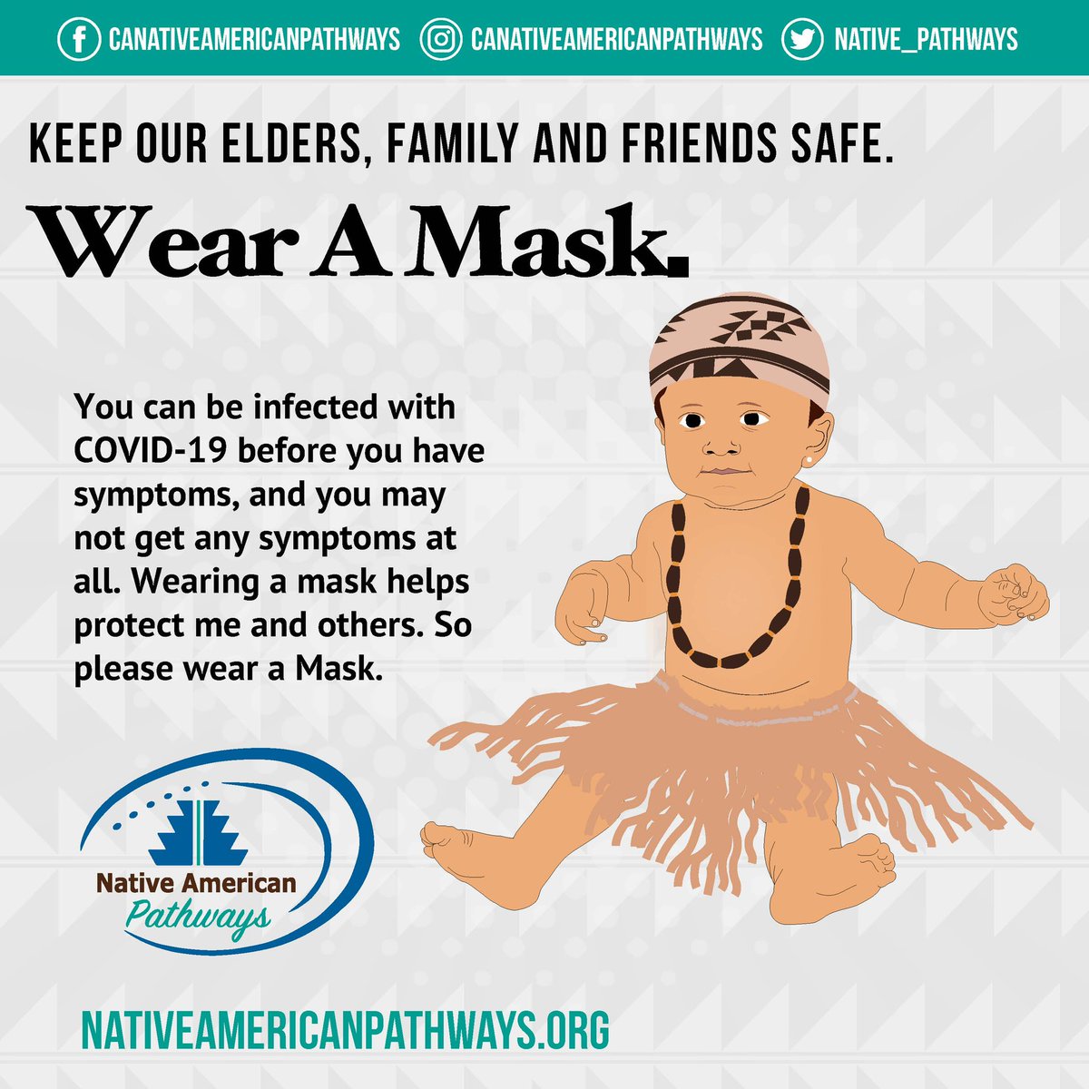 Native_Pathways's tweet image. Keep our Elders, Family and Friends safe: WEAR A MASK. 
#NativeTwitter 
#COVID19