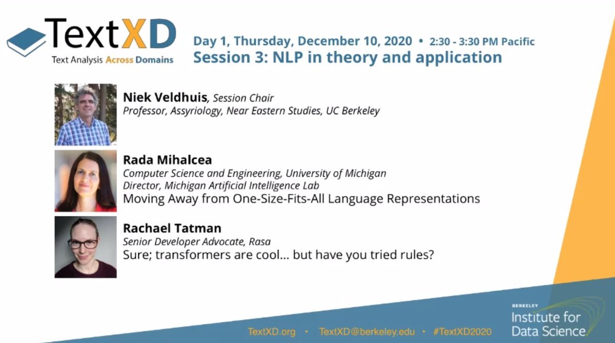 Session 3 soon!
Topic: NLP in theory and application
Webinar here: berkeley.zoom.us/webinar/regist…