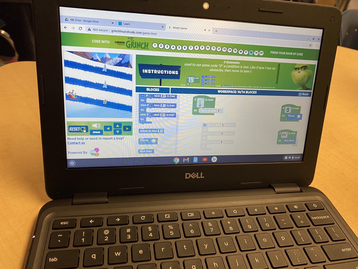 ColleenDueck's tweet image. We were a busy crew today! Took part in #HourOfCode2020 and created our own BAM and snow maze to #FinishStrong. #spslearn #engagedstudents ⁦@SchoolLakeridge⁩ 🌲 ❄️ 💻