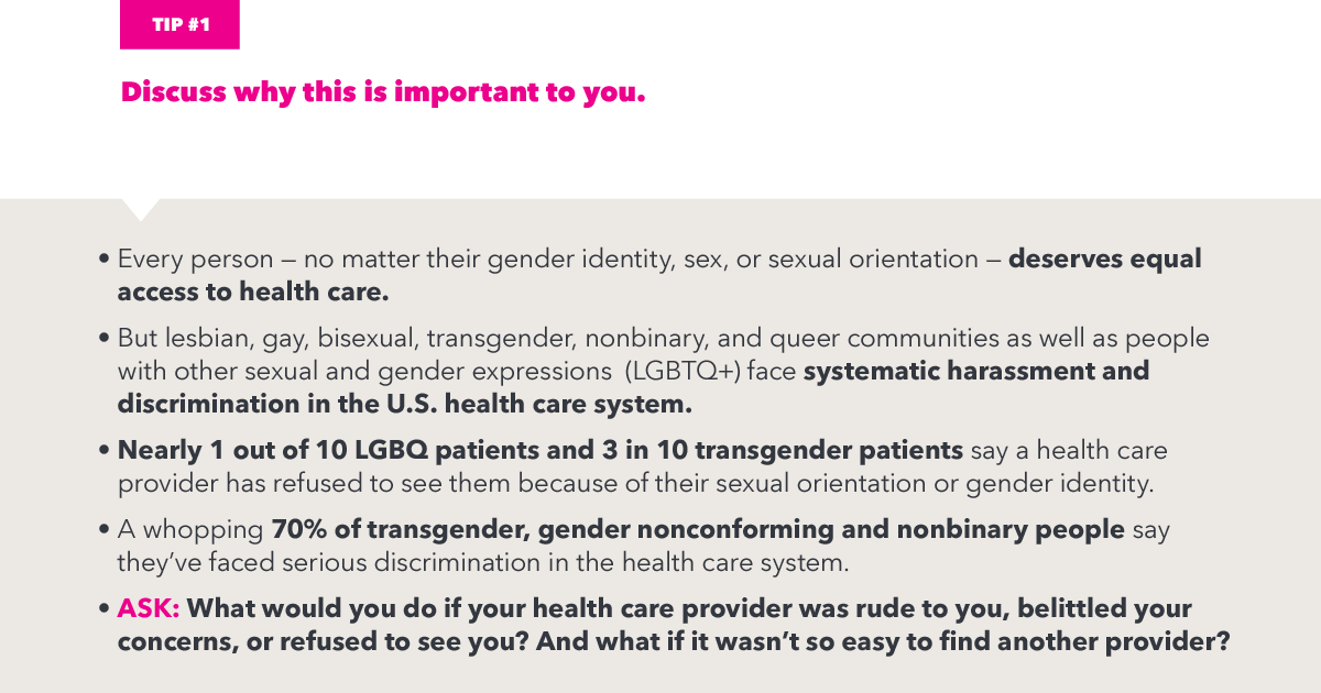 Bring up why LGBTQ+ rights are important to you.