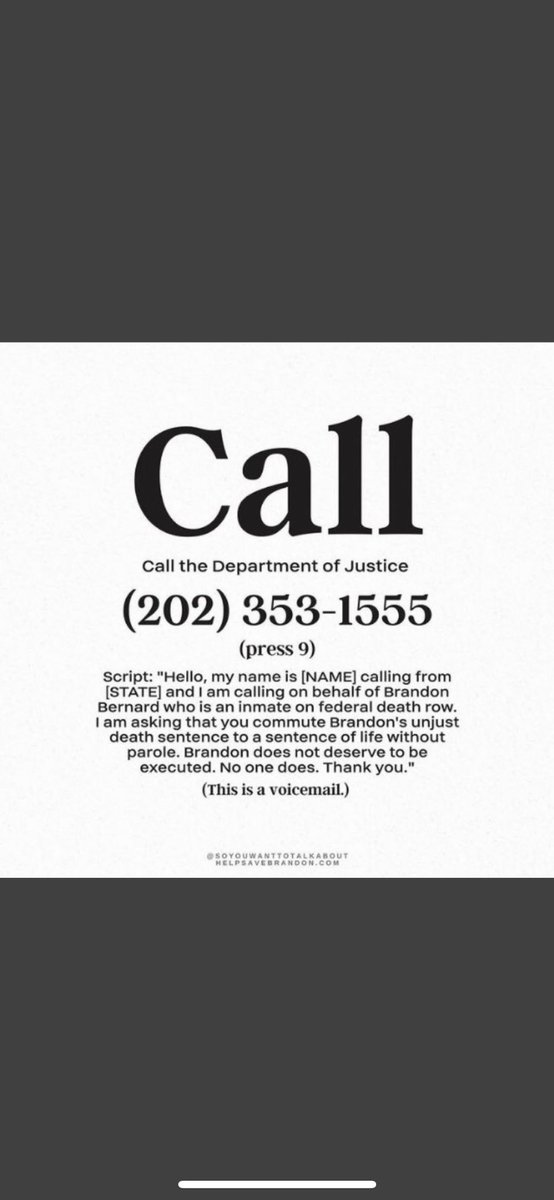 meli9saa's tweet photo. #BrandonBernard PLEASE TAKE A MOMENT TO DO THIS. THIS MAN DOES NOT DESERVE TO DIE. #SaveBrandonBernard #BrandonBernard #SaveBrandonBernard https://t.co/jEV021Lcrw