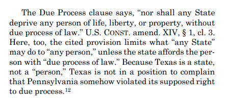 Me in law school: "Ducks ain't people."PA in SCOTUS: "States ain't people."