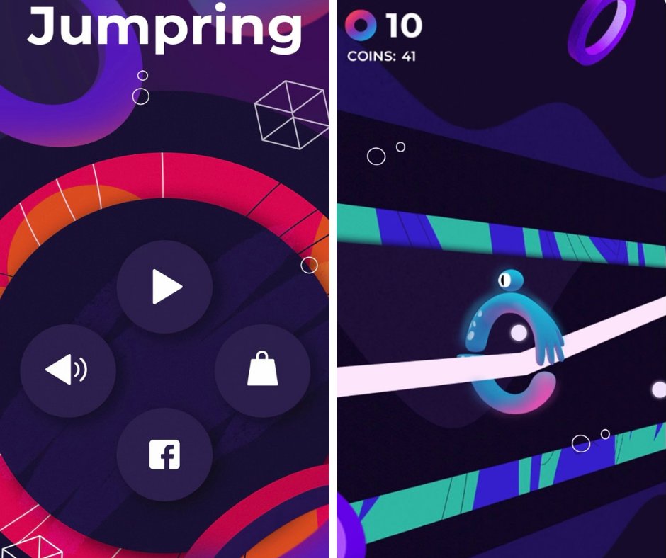 buildbox's tweet photo. Jumpring by @modgamestudio built w/ #buildbox and #nocode is a fun neon arcade game out now on iOS! 

Download it today → https://t.co/gHKWnHoO3t

#newgames #mobilegames #arcadegames #gamedev https://t.co/pSPIvU9W79