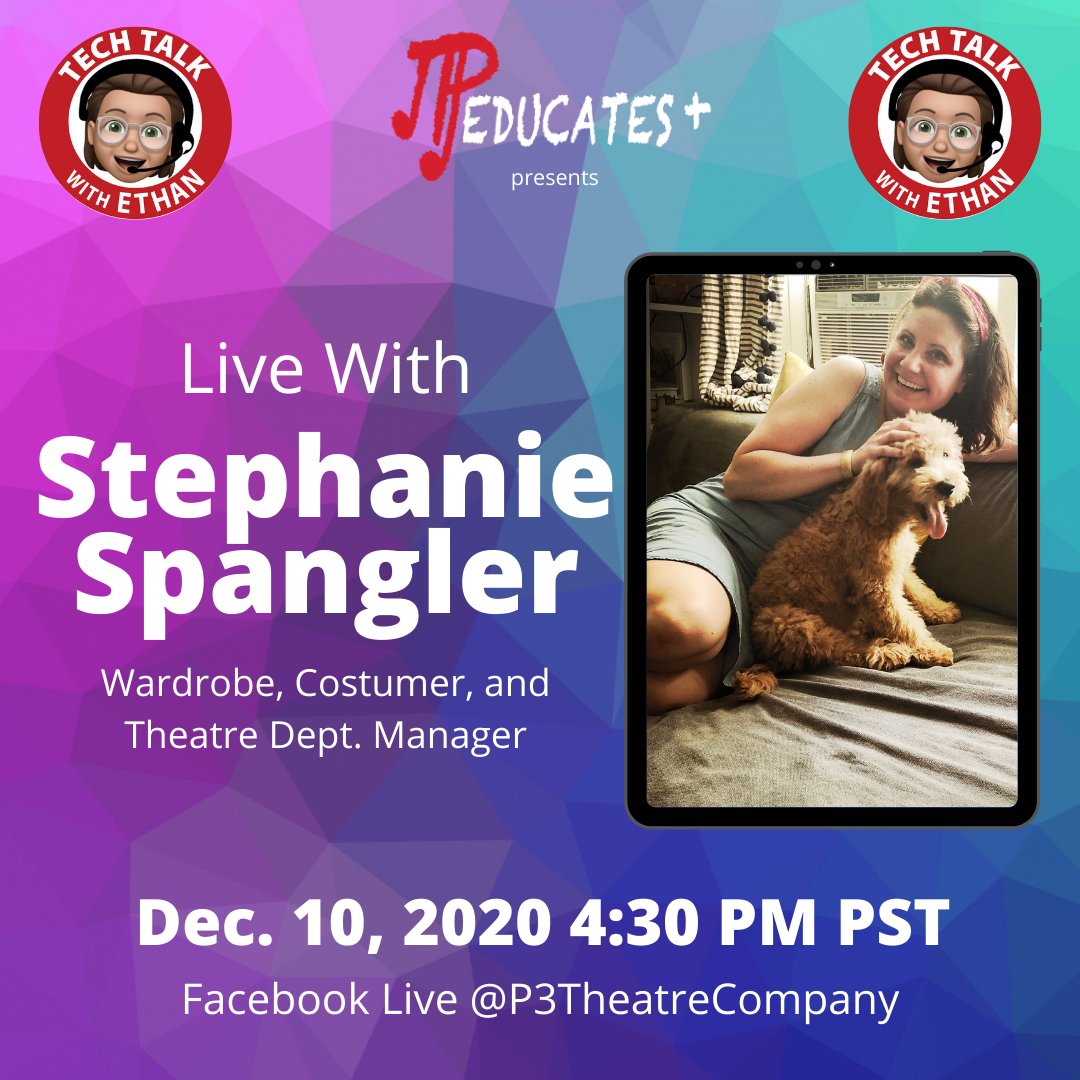 p3theatreco's tweet photo. Today we will be welcoming Stephanie Spangler to TTWE.
#p3theatrecompany #dashchatwithjon #p3educates #interview #theatre #broadway #livetheatre #rhsa #renaissancehighschoolforthearts #techtalk #ttwe #stephaniespangler #tecnicaltheatre #costumes #themet
https://t.co/5BZJqEPFZw https://t.co/mLfZ2e491p