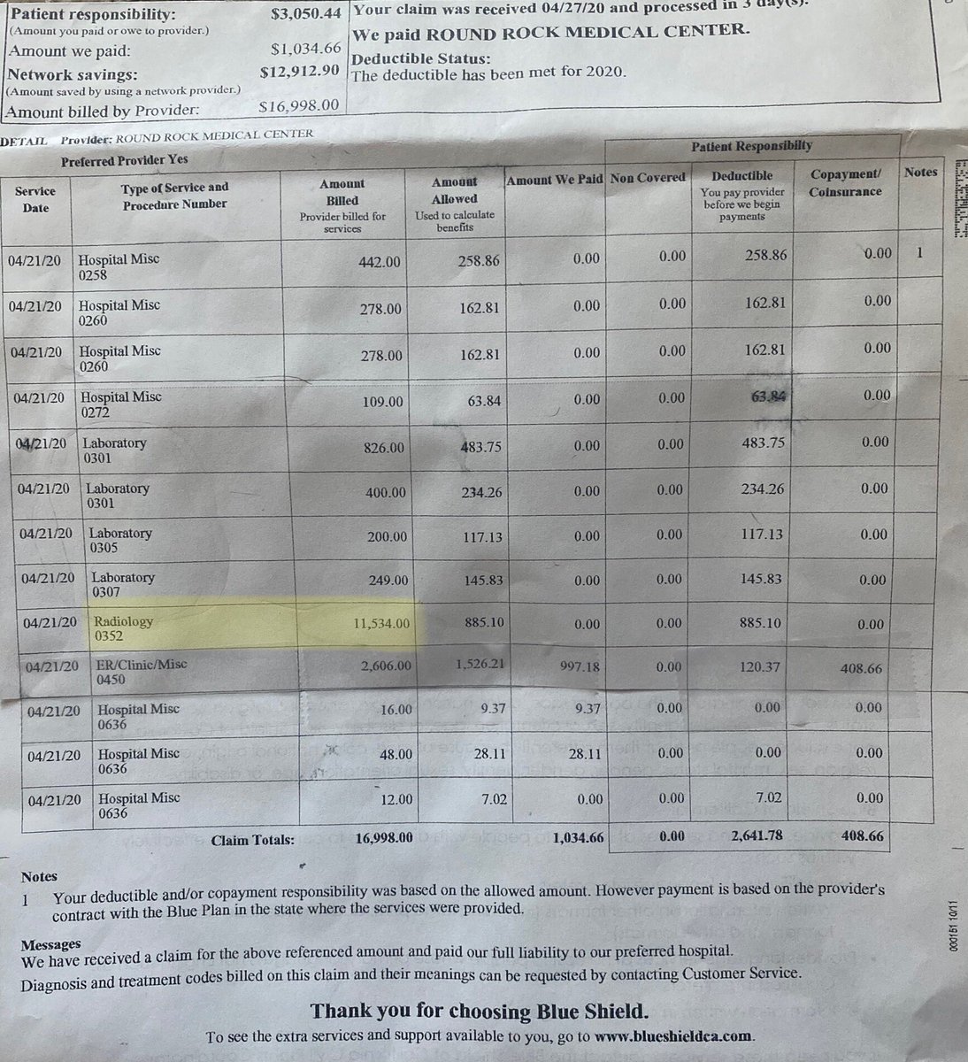 Thread: A friend had a kidney stone in April. Total ER bill was $17K. $1183 for “Hospital Misc,” $1675 for labs, $2606 for ER doc/facility, $11,534 for CT scan. 90 min visit. I called around & could order the same CT for $495 cash and a doctor would pay $11.50 for those labs. 1/