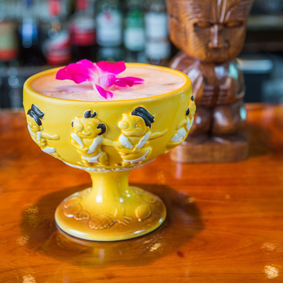 Our beautiful goblet, the Menehune Compote is on sale in Emeryville for just $24 this week, or while supplies last! Add it on to your take-order today, or stop by our holiday shop to purchase!

#gifting #tradervics #holidayshop #menehune #tikimug #goblet #tikitime #aloha