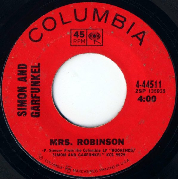 20) Simon & Garfunkel - Mrs. Robinson ‘68; 21) Marvin Gaye & Tammi Terrell - Ain’t Nothing Like The Real Thing ‘68; 22) Conway Twitty - Danny Boy ‘59; 23) Neil Sedaka - Happy Birthday Sweet Sixteen ‘60.