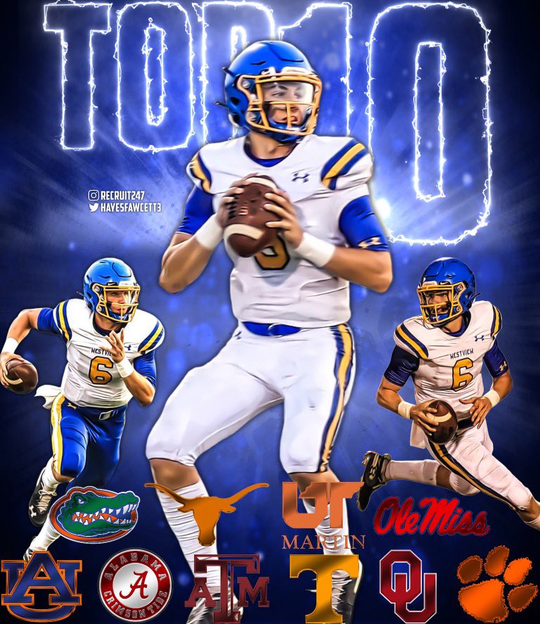 ty_simpson06's tweet photo. I’ll be focusing on these schools... #Hookem🤘🏼 #BoomerSooner⭕️ #RollTide🐘 #WDE🦅 #ALLIN 🐅#MartinMade🟠🔵 #GoGators 🐊#Gigem 👍🏼 #HottyToddy🔴🔵 #GBO🍊 https://t.co/k04HdIPM10