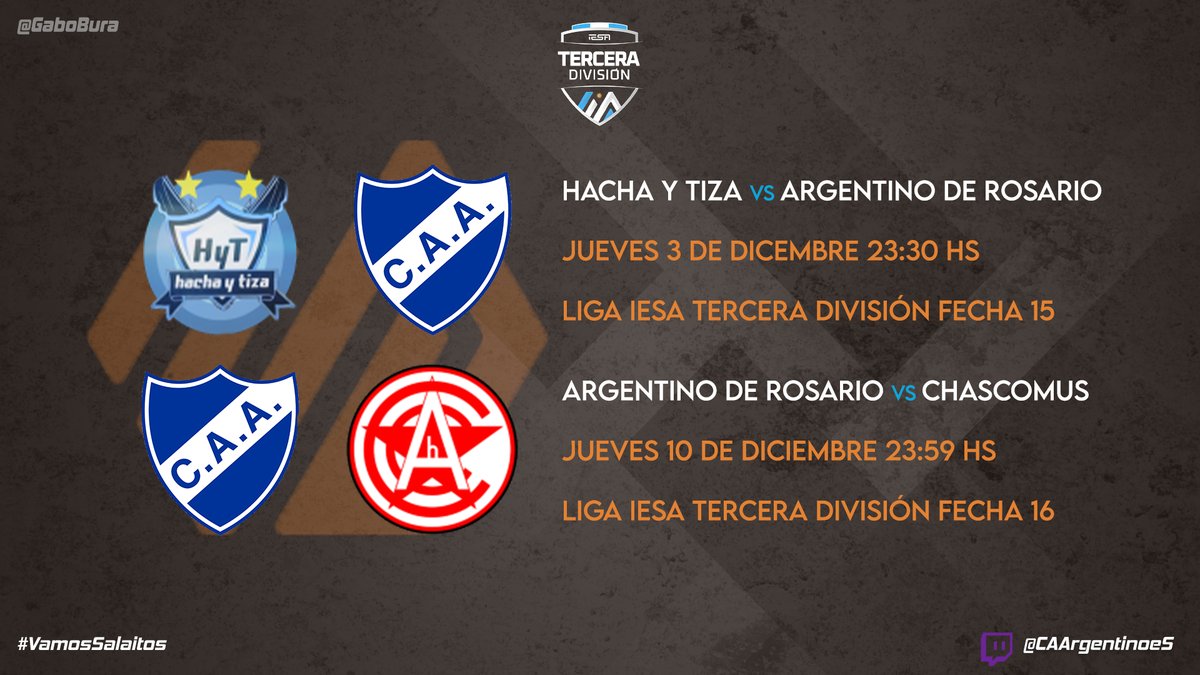 🇦🇷¡JUEVES DE LIGAS!

⚽️Para mantenerse en zona de promoción, el Salaito debe pisar firme. Va en busca de los 6 puntos en una doble fecha contra rivales durísimos. #LigaIESAArgentina

#VamosSalaitos