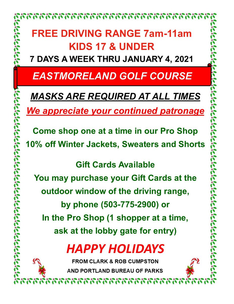 Shop at Eastmoreland Golf Course one person at a time