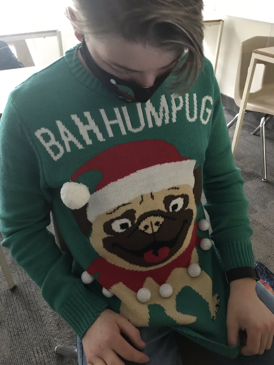 Loved the spirit this week! Today was Ugly Christmas sweaters, but look how cute this sweater is!