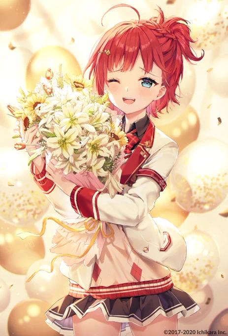 朝日南アカネの誕生日グッズを描きさせていただきました!🥳🎉#アカネ色の世界 