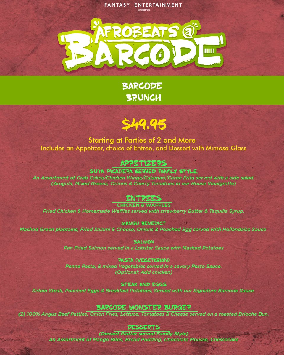 AfrobeatsInTC's tweet photo. 🧨 #SetItOff 🧨 @AfrobeatsAtBarcode 📍 We Are The Vibe!! Brunch &amp; Mimosas with Good Vibes AFROBEATS INSPIRED 🌍 Come &amp; Enjoy Your Sunday @barcodenj 

https://t.co/3xYhP8Mv0N

For Bottle Packages/ Birthday Celebrations Message Us @afrobeatsatbarcode on IG / +1 (908) 989-7119 https://t.co/cCa14vVOMi