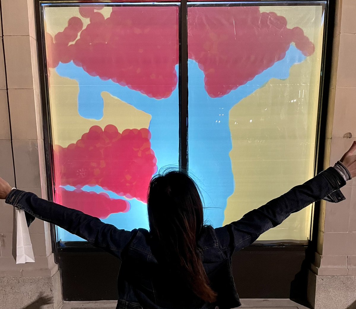 #1 “Whatever We Shoulder” by Robin Vuchnich for the  @DowntownRaleigh collab with VAE “Illuminate Art Walk”10/18